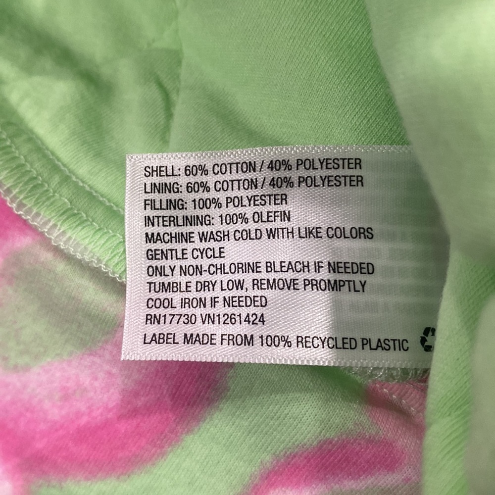 Women’s Hooded Quilted Jacket - Wild Fable Mint Green Floral Size L - Picture 5 of 7